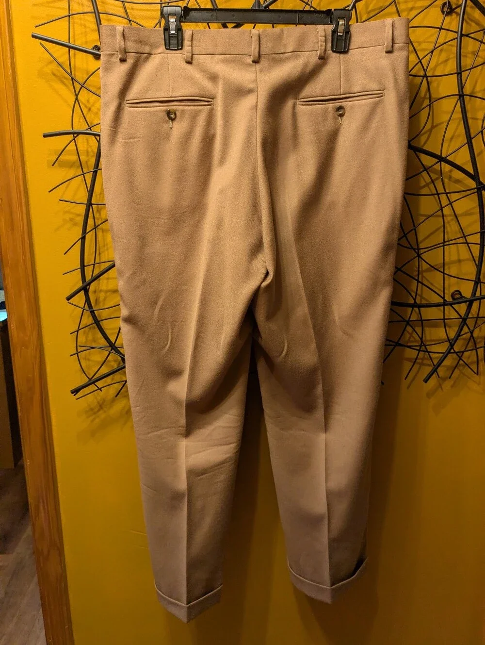 Nautica Men’s Dress Slacks 38x29 - Tan / Camel Beige Cuffed Trouser Pants